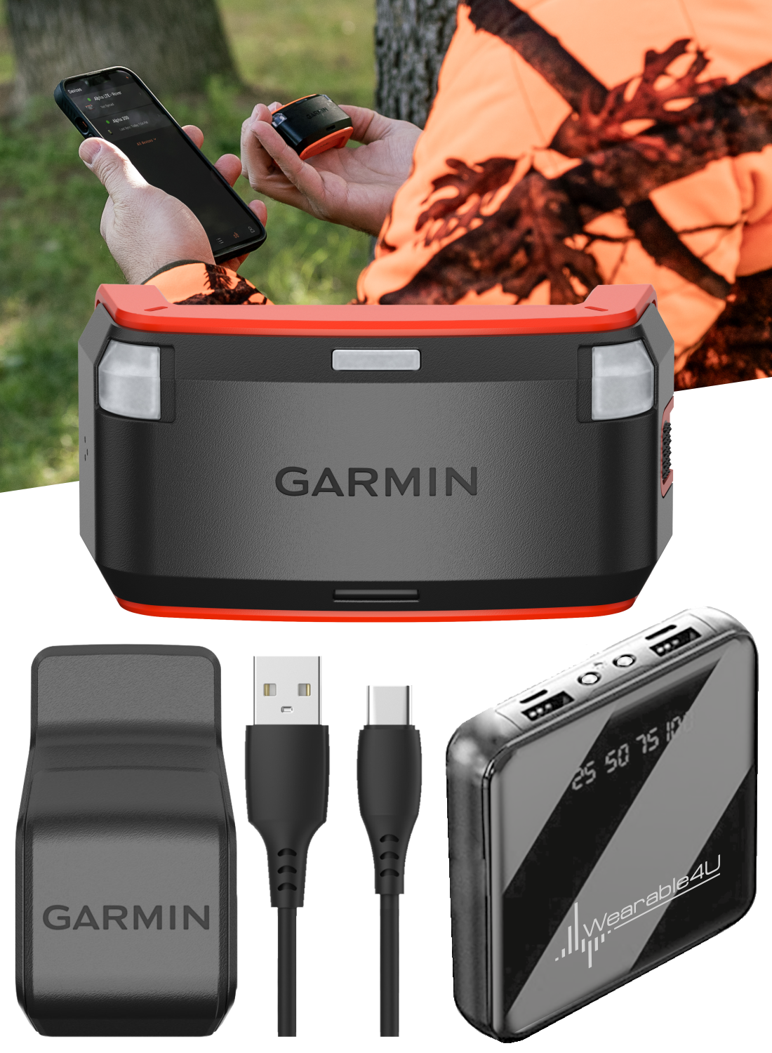 Garmin Alpha LTE Hiking Hunting Dog Tracker Wearable4U Bundle