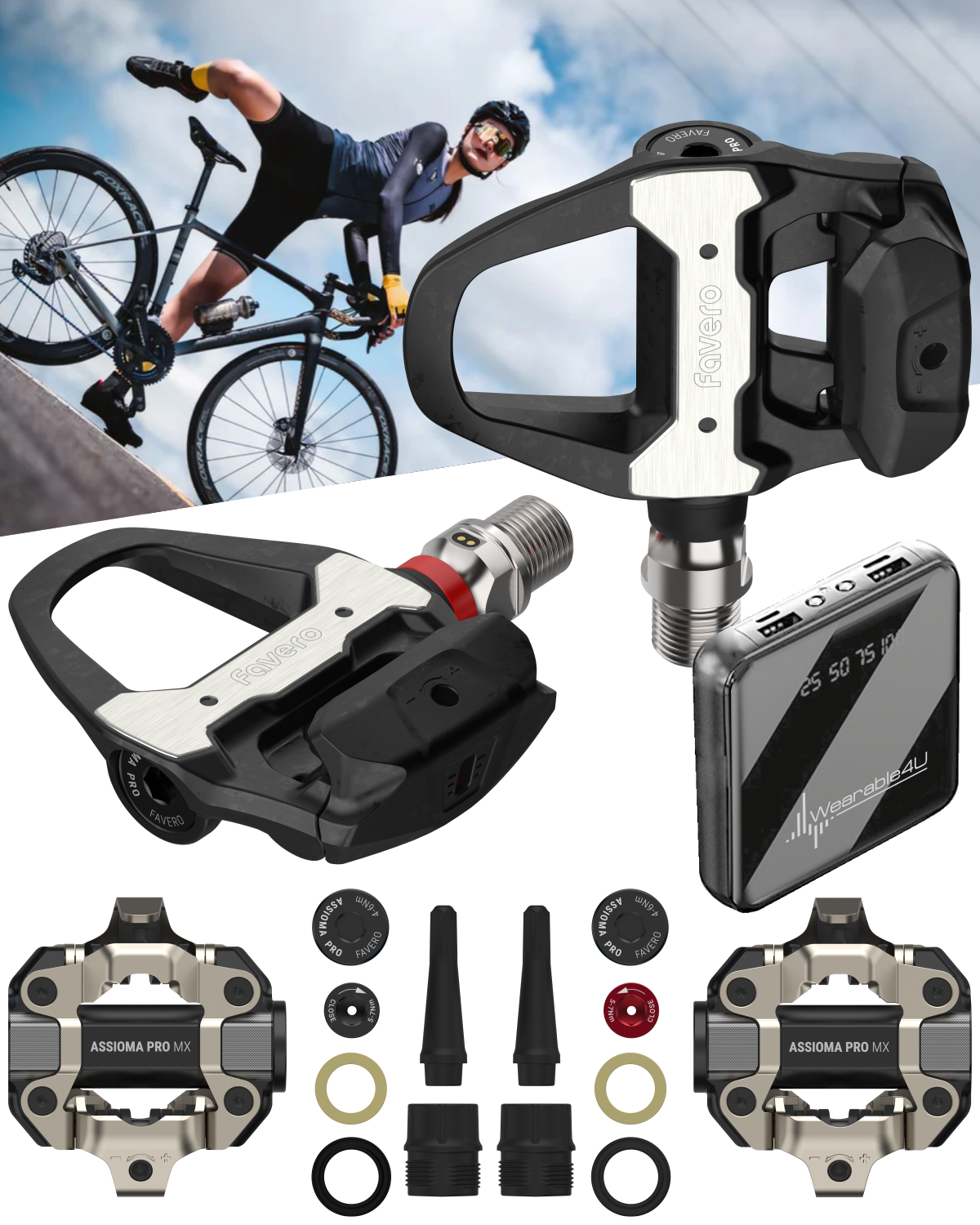 Favero Assioma PRO RS/MX Power Meter Pedal Sets – Road & MTB Compatibi
