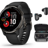 Garmin Venu 2 Plus GPS Multisport Smartwatch - Slate w/ Black Case