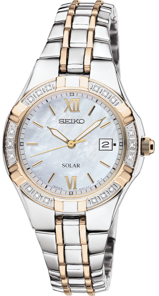 Seiko Diamonds SUT068 Mother-of-pearl Dial 5 ATM Water Resistant Solar 27.0mm Women's Watch