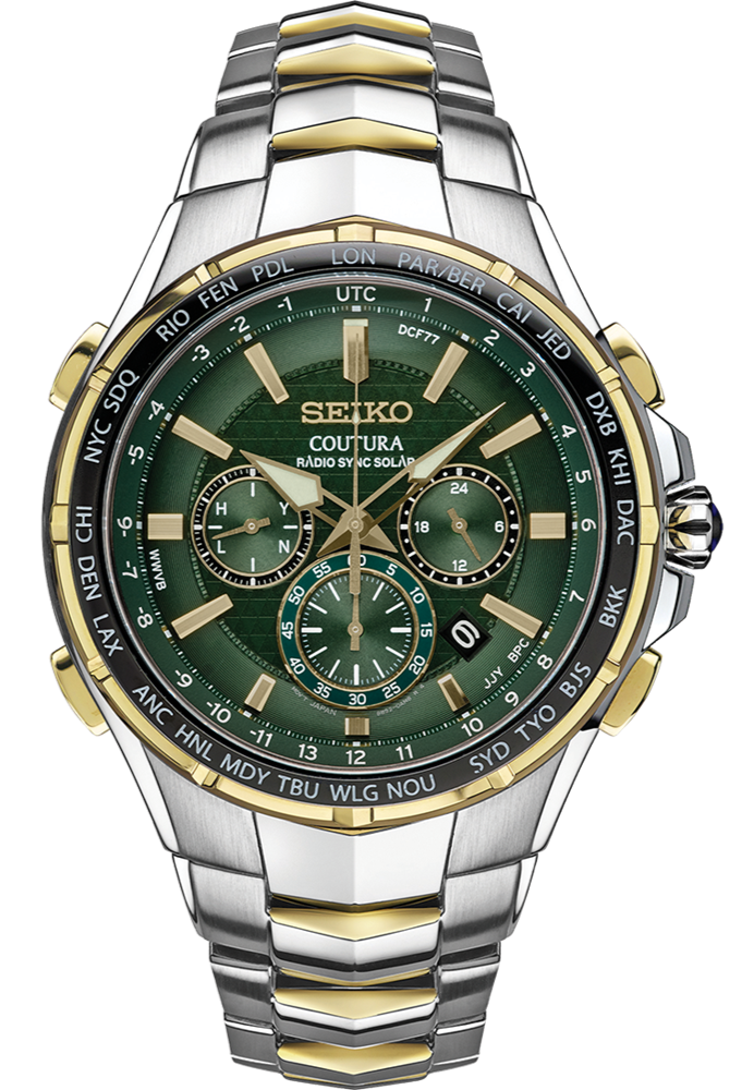 Seiko Coutura SSG022 Radio Sync Solar Chronograph 10 ATM Water Resistant 45.5mm Men's Watch