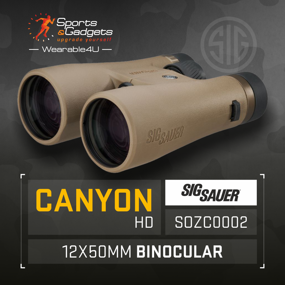 Discover the Ultimate Hunting Companion: Sig Sauer Canyon HD Waterproof Binoculars 12x50mm, FDE (SOZC0002)