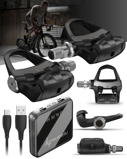 Garmin Rally RK100 Single-Sensing Power Meter Pedals – Compatible with LOOK KEO Cleats, Bluetooth/ANT+, Transferable Spindle Design with Wearable4U Bundle
