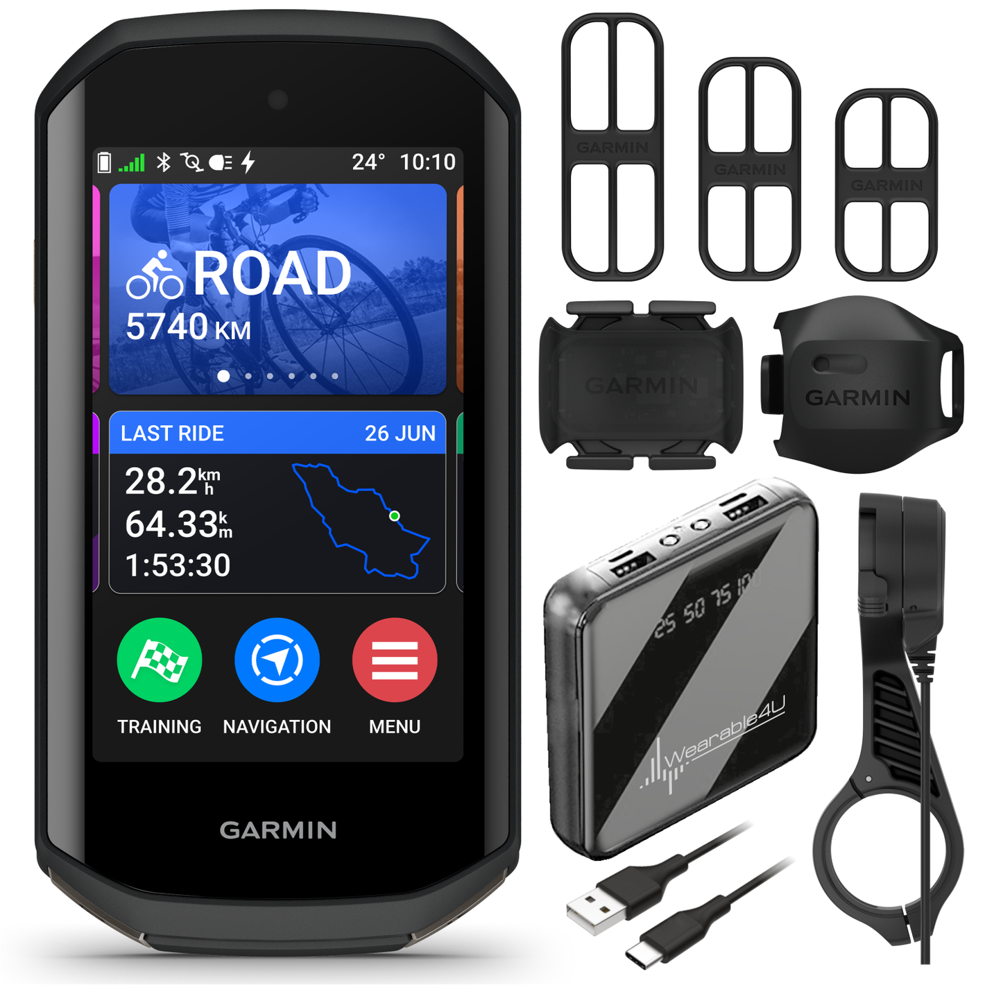 Garmin Edge 1050 Premium Cycling Computer, Vivid Color Touchscreen Display, Built-in Speaker, Advanced Training, Wearable4U