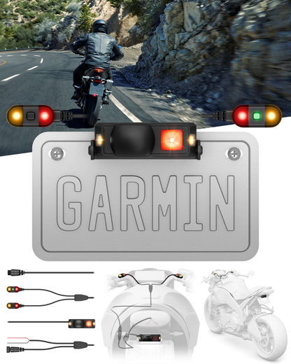 Garmin Zumo R1 Radar, Motorcycle Rearview and Blind Spot Radar with External Lights, Audio Alerts and Heads-up Indicator 010-02902-00_W4U