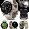 Garmin fenix 8 Multisport GPS Smartwatch, Wearable4U - Soft Gold with Fog Gray