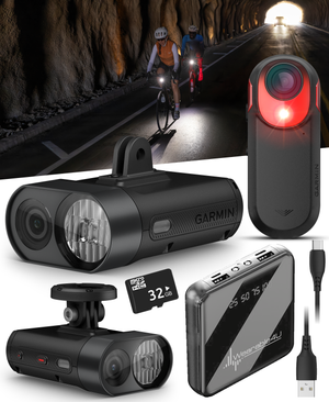 Garmin Varia Vue, Cycling Headlight and 4k Camera, Up to 600 Lumens, Auto Brightness, Crystal-Clear Video Recording, Incident Detection While Cycling w/ Wearable4U Bundle