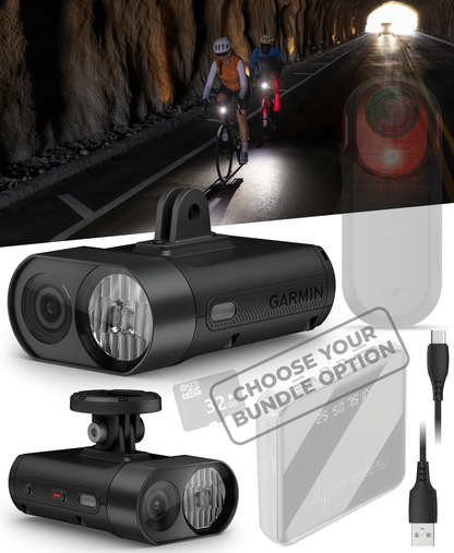 Garmin Varia Vue, Cycling Headlight and 4k Camera, Up to 600 Lumens, Auto Brightness, Crystal-Clear Video Recording, Incident Detection While Cycling w/ Wearable4U Bundle