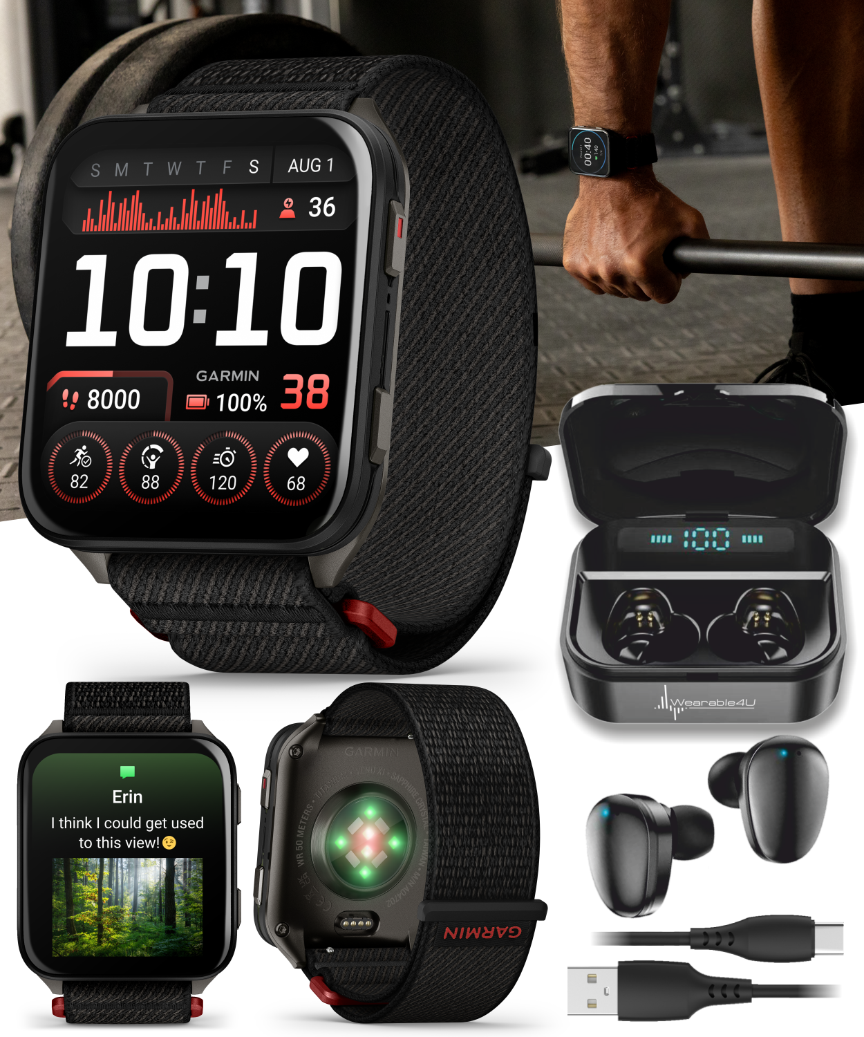 Garmin Venu X1 Thin and Lightweight GPS Smartwatch, AMOLED Display, Titanium Comfort Fit Nylon Band, Wearable4U