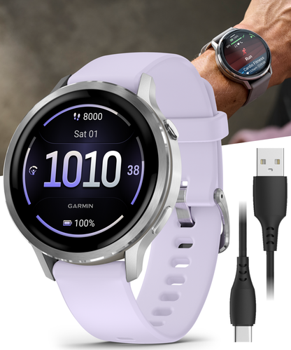 Garmin Venu 4 - 41/45mm AMOLED Advanced Health & Fitness GPS Smartwatch, Bright & Colorful Display, Built-in Flashlight, Up to 10/12 Days Battery Life with Wearable4U Bundle