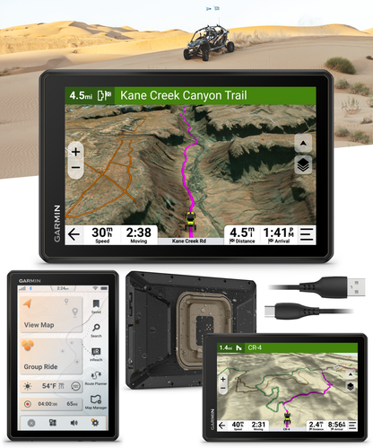 Garmin Tread 2 Overland & SxS Editions, 8" Rugged All-Terrain GPS Navigator, Topo/Satellite Maps, Group Ride & Weather with Wearable4U Power Pack Bundle