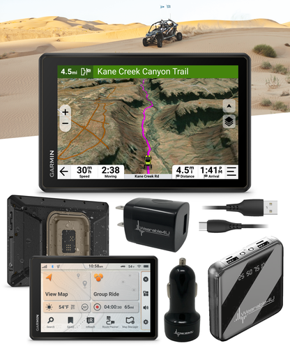 Garmin Tread 2 Overland & SxS Editions, 8" Rugged All-Terrain GPS Navigator, Topo/Satellite Maps, Group Ride & Weather with Wearable4U Power Pack Bundle