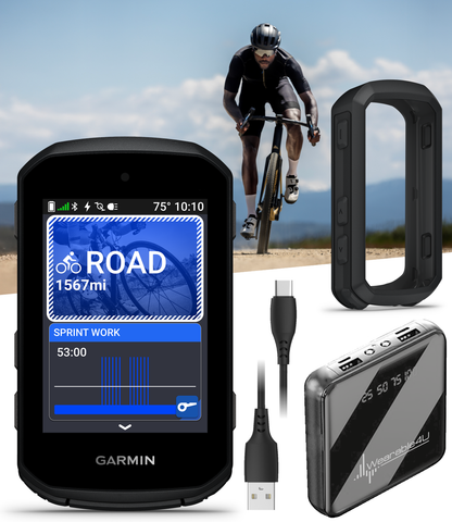 Garmin Edge 550 Compact GPS Cycling Computer, 2.7" Vivid Color Display, Bike-Specific Mapping, Advanced Training & Performance Insights + Silicone Case w/ Wearable4U PowerBank Bundle