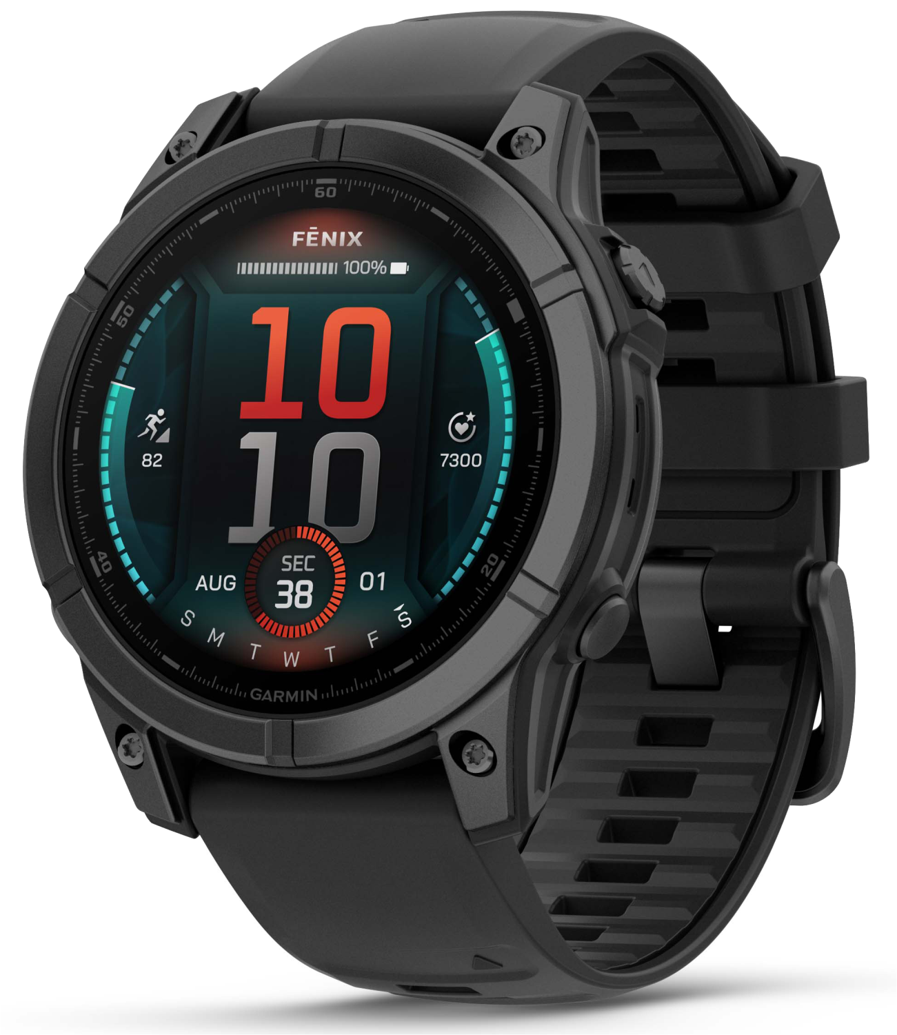 Garmin fenix E – 47 mm, AMOLED Slate Gray Steel with Black Silicone Band Multisport GPS Smartwatch (010-03025-03)