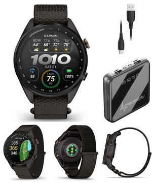 Garmin Approach S72 Golf GPS Smartwatch, AMOLED, Advanced Golf Features, Green Reading, Swing Metrics, 43,000+ CourseView Maps | Wearable4U Bundle