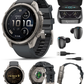 Garmin Fenix 9 Pro AMOLED Premium Multisport GPS Smartwatch, Titanium, Sapphire, inReach Connectivity