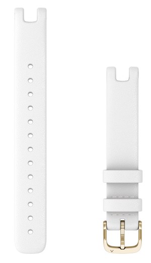 Garmin Lily Bands 14 mm White Italian Leather with Cream Gold Hardware (010-13068-A3)
