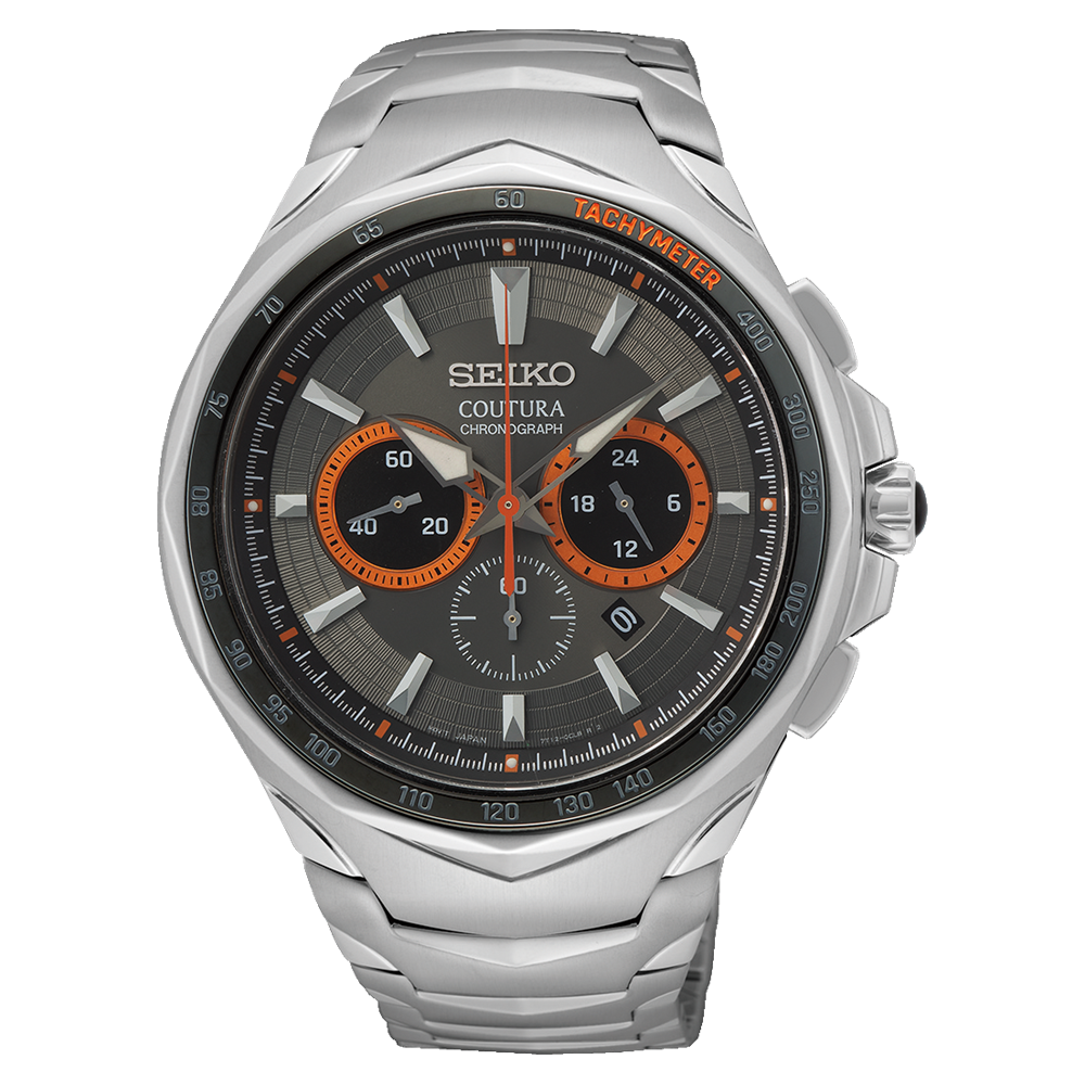 Seiko Coutura Men's Black Dial 45.6mm Sillver Stainless Steel Chronograph Quartz Watch (SRWZ23)