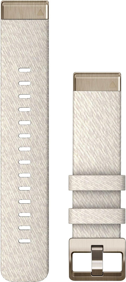 Garmin QuickFit 20mm Watch Band Cream Heathered Nylon with Cream Gold Hardware (010-13102-07)