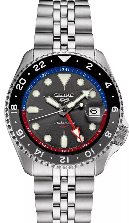 Seiko 5 Sports SKX GMT Automatic 42.5 mm Charcoal Dial Men's Watch (SSK019)