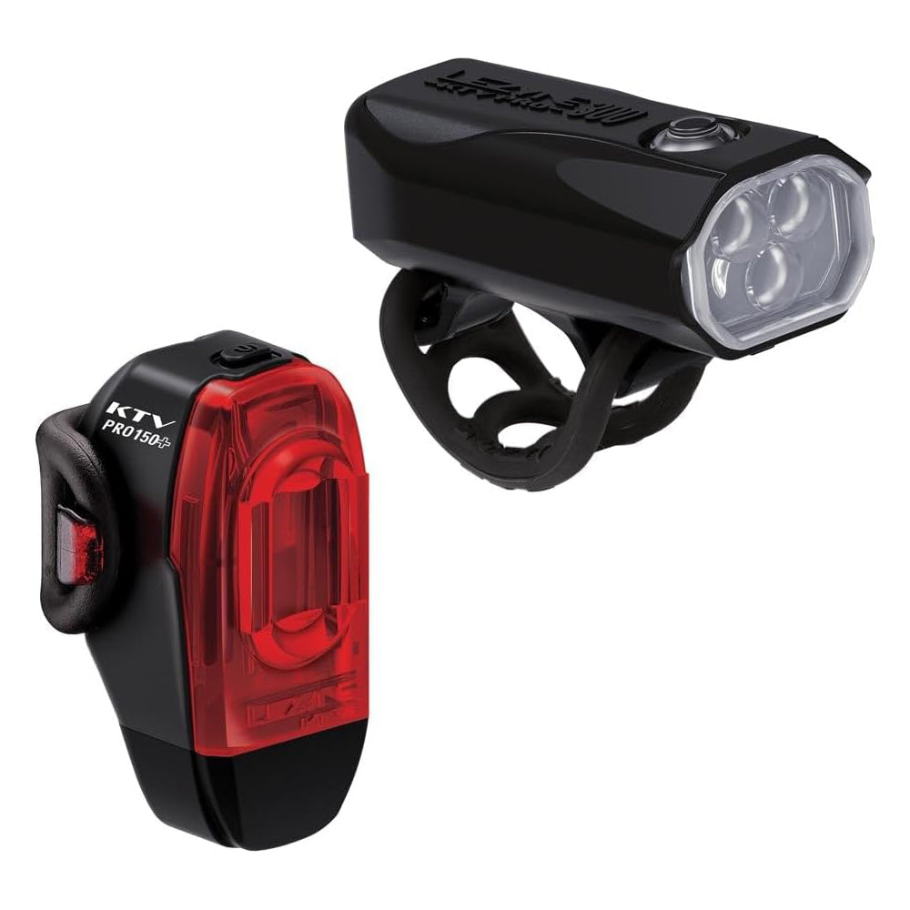 Lezyne KTV Drive Pro 300+ and KTV Drive+ Bicycle Light Set, Front and Rear Pair, 300/40 Lumen, USB-C Rechargeable