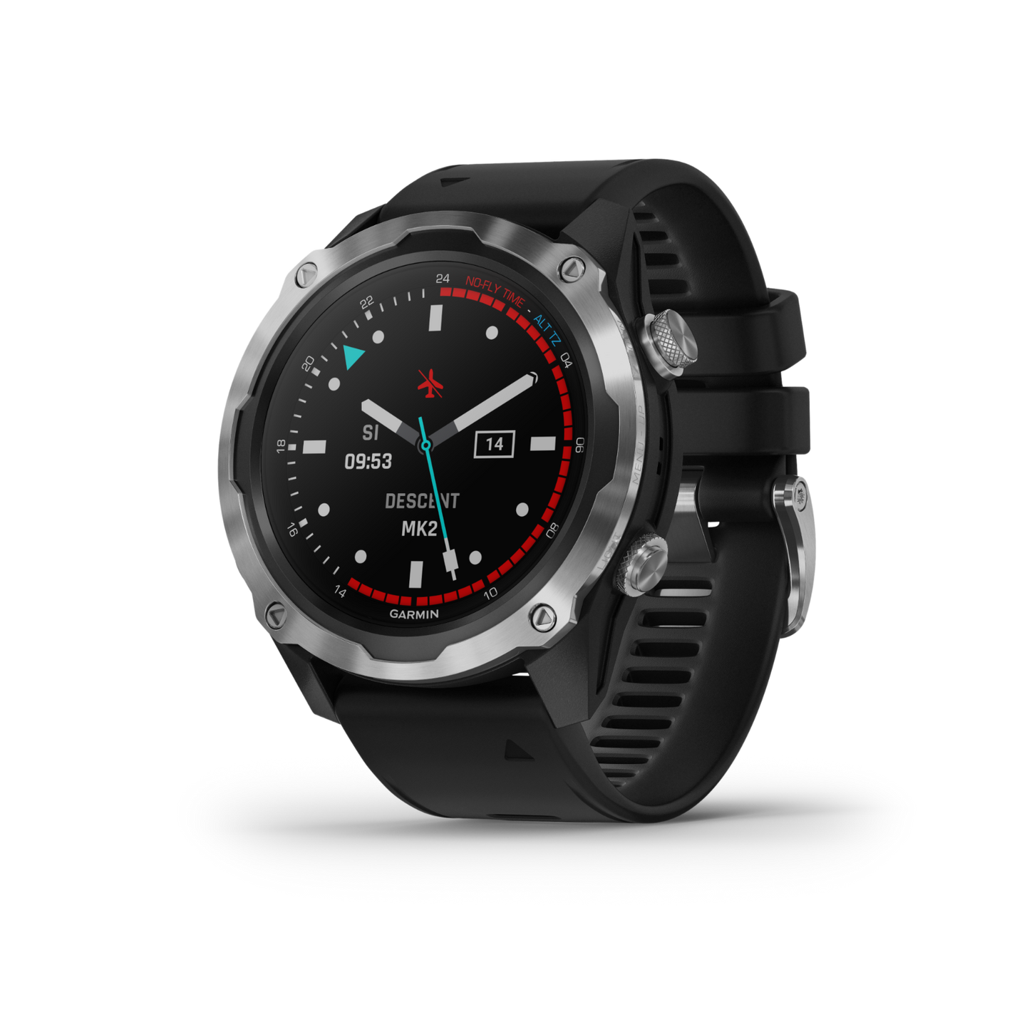 Garmin Descent Mk2 Watch-Style Stainless Steel with Black Band Dive Computer (010-02132-00)
