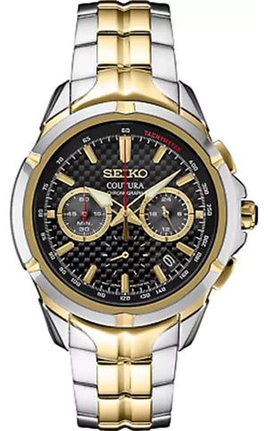 Seiko Coutura Quartz Chronograph 42.0 mm Black Dial Men's Watch (SSB434)