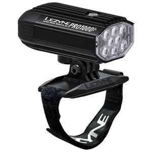 Lezyne Helmet Micro Drive Pro 1000+ Bicycle Front Light, White LED, 1000 Lumens, Black Aluminum Housing, USB-C Rechargeable