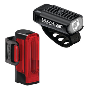 LEZYNE Hecto Drive 500XL and Strip Drive 300+ Bicycle Light Set, Front and Rear Pair, 500/300 Lumen, USB Stick Rechargeable