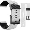 Wearable4U Suunto 7 / Suunto 9 Soft Silicone Wristband Strap 24mm QuickFix (Black) - White/Black