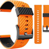 Wearable4U Suunto 7 / Suunto 9 Soft Silicone Wristband Strap 24mm QuickFix (Black) - Orange/Black