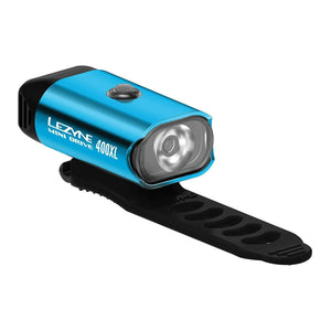 LEZYNE Mini Drive 400XL Bicycle LED Front Headlight, 20 Hour Runtime, USB Rechargeable, Blue/Hi Gloss