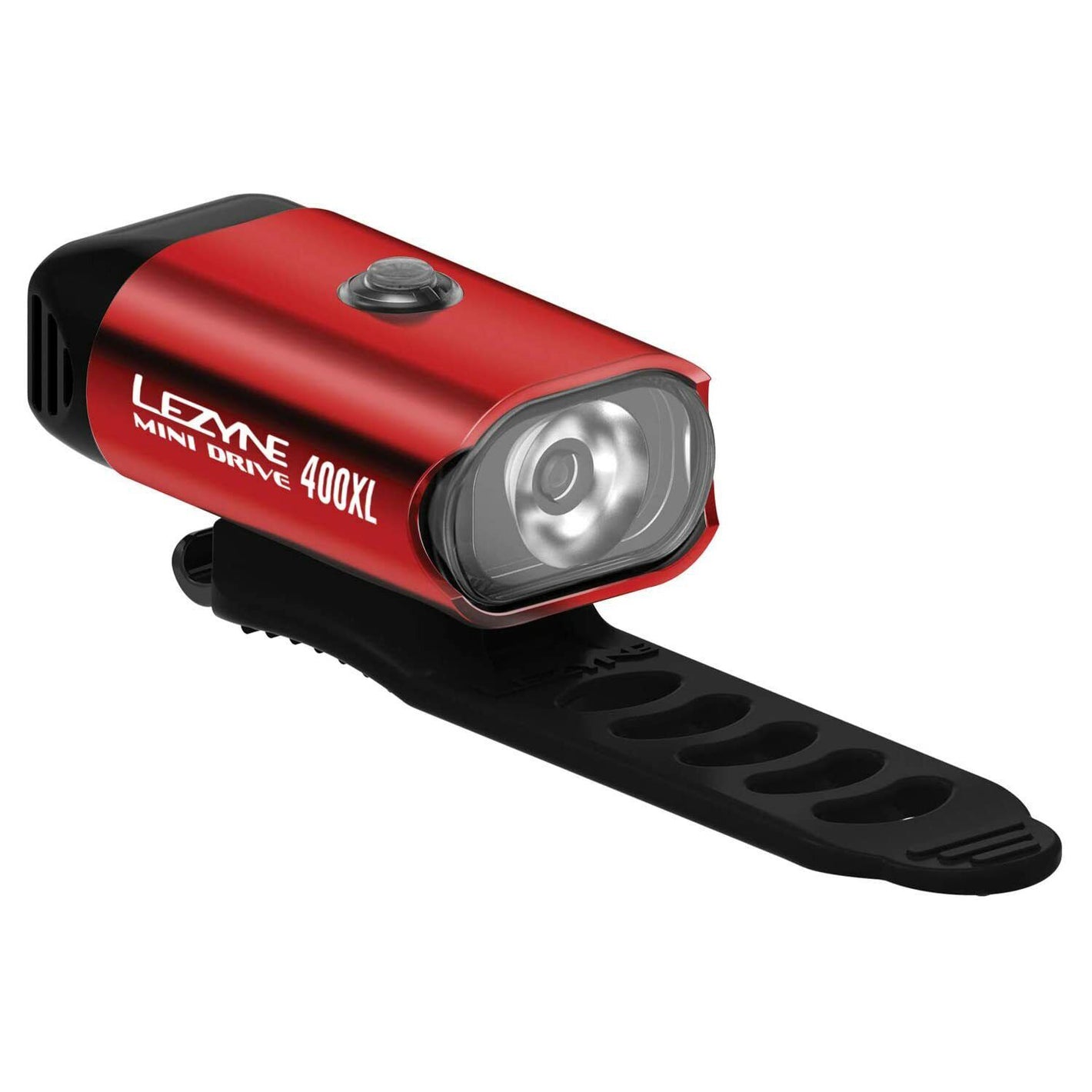 LEZYNE Mini Drive 400XL Bicycle LED Front Headlight, 20 Hour Runtime, USB Rechargeable, Red/Hi Gloss