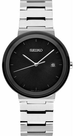 Seiko Essentials SUR485 Black Sunray Dial 3 ATM Water Resistant 40.6mm Men's Watch