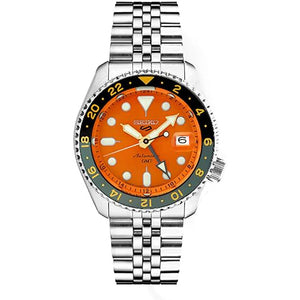 Seiko 5 Sports SKX Sports Style GMT Series Automatic 42.5 mm Orange Dial Men's Watch (SSK005)