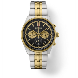 Seiko Essentials SSB430 Black Dial with Gold Accents 10 ATM Water Resistant 41.5mm Men's Watch