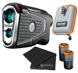 Bushnell Pro X3+ (Plus) Advanced Laser Golf Rangefinder with Included Carrying Case, Carabiner, Lens Cloth, and Selected Wearable4U Bundle