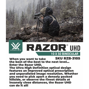 Vortex Optics Razor UHD 10x50 Binoculars (RZB-3105)