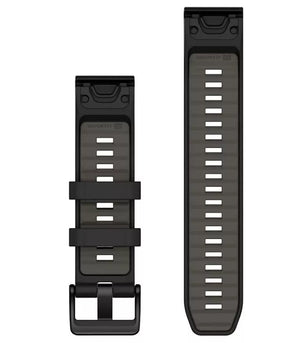 Garmin QuickFit 22 Watch Bands Black/Pebble Gray Silicone (010-13392-00)