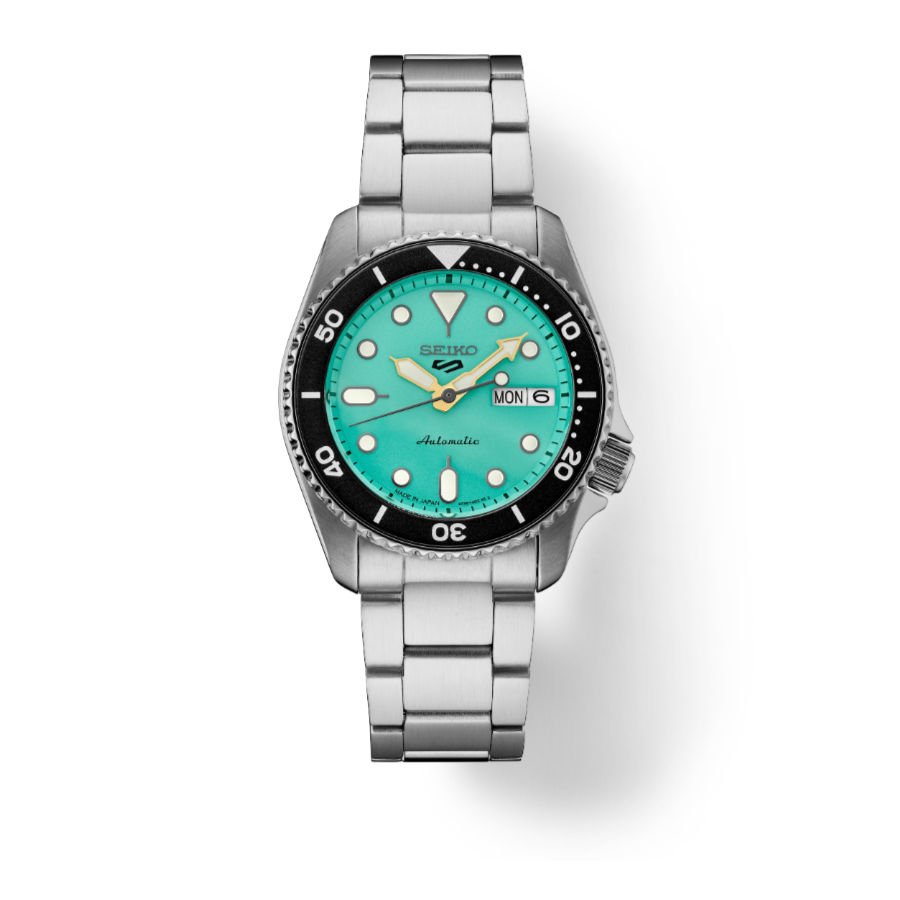 Seiko 5 Sports SRPK33 10 ATM Water Resistant 38.0mm Vibrant Green Dial Automatic Men's Watch