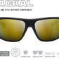 Vortex Optics Jackal Sunglasses UV Protection, Polarized, Ballistic Rated, Black/Amber - Gold Mirror (EJA-BKA-GL)