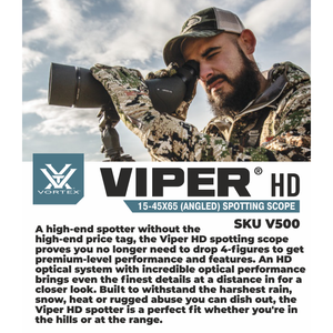 Vortex Optics Viper HD 15-45x65 Angled Spotting Scope (V500)