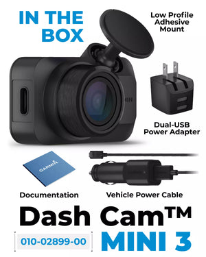 Garmin Ultracompact 1080p Dash Cam Mini 3 with a 140-degree Field of View and built-in Clarity Polarizer (010-02899-00)