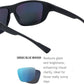 Vortex Optics Jackal Sunglasses UV Protection, Polarized, Ballistic Rated, Blue/Smoke - Blue Mirror (EJA-BLS-BL)