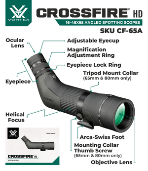 Vortex Optics Crossfire HD 16-48x65 Angled Spotting Scope (CF-65A)