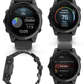 Garmin fenix E – 47 mm, AMOLED Slate Gray Steel with Black Silicone Band Multisport GPS Smartwatch (010-03025-03)