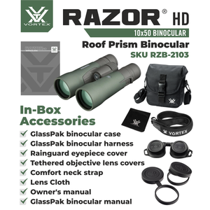 Vortex Optics Razor HD 10x50 Roof Prism Binocular (RZB-2103)