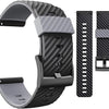 Wearable4U Suunto 7 / Suunto 9 Soft Silicone Wristband Strap 24mm QuickFix (Black) - Black/Gray