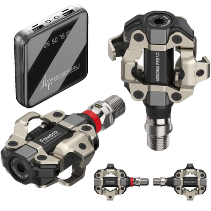 power meter pedals spd Favero ASSIOMA PRO MX Dual-sided Power Meter Pedals with Wearable4U Bundle PRO MX-1 / +Power Bank