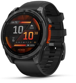 Garmin Fenix 8 47 mm, AMOLED Slate Gray with Black Silicone Band Multisport GPS Smartwatch (010-02904-00)